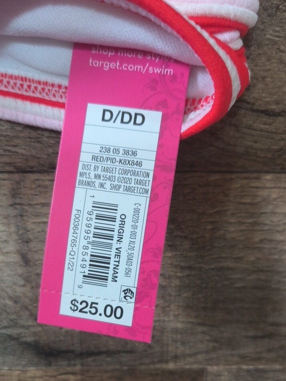 Target Pink and White Striped Swim Bralettes - Set of 5 - Picture 3 of 4